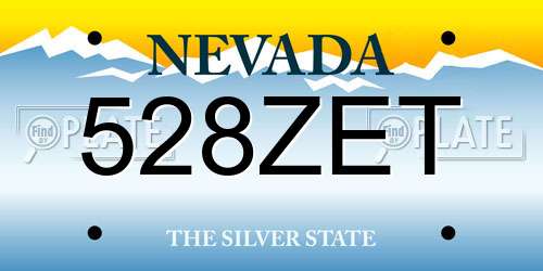528ZET Nevada License Plate