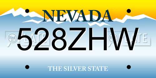 528ZHW Nevada License Plate