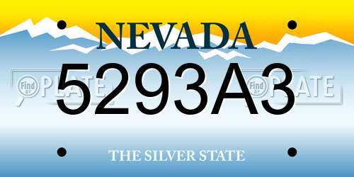 5293A3 Nevada License Plate