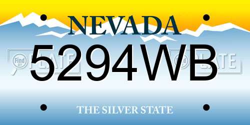 5294WB Nevada License Plate