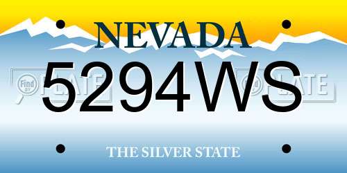 5294WS Nevada License Plate