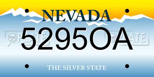 5295OA Nevada License Plate