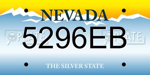 5296EB Nevada License Plate