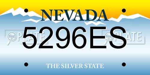 5296ES Nevada License Plate