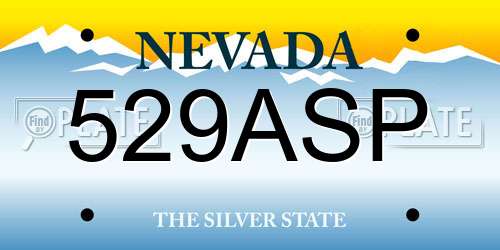529ASP Nevada License Plate