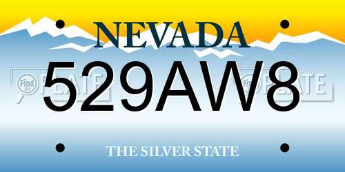 529AW8 Nevada License Plate