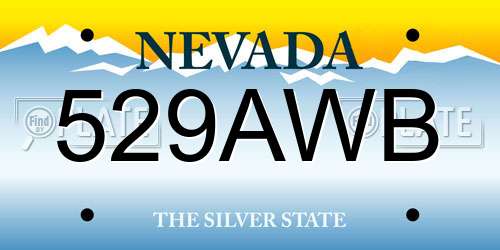 529AWB Nevada License Plate
