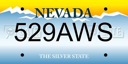 529AWS Nevada License Plate