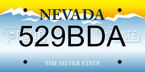 529BDA Nevada License Plate