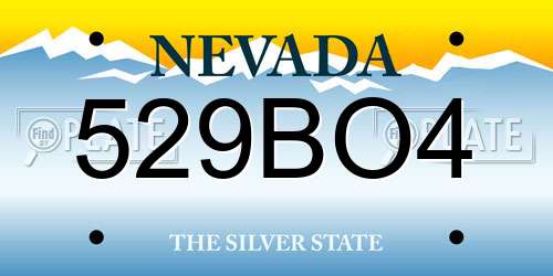 529BO4 Nevada License Plate