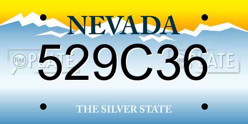 529C36 Nevada License Plate
