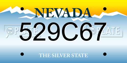 529C67 Nevada License Plate