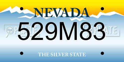 529M83 Nevada License Plate