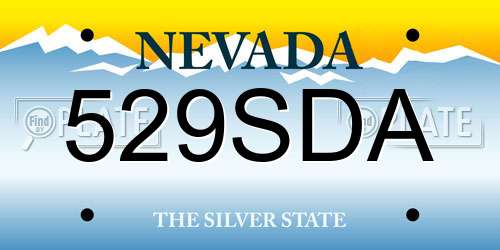 529SDA Nevada License Plate