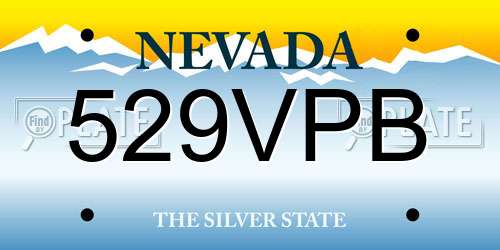 529VPB Nevada License Plate