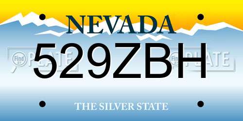 529ZBH Nevada License Plate