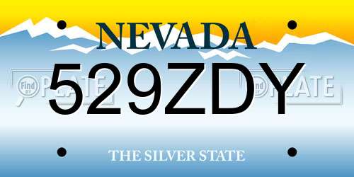 529ZDY Nevada License Plate