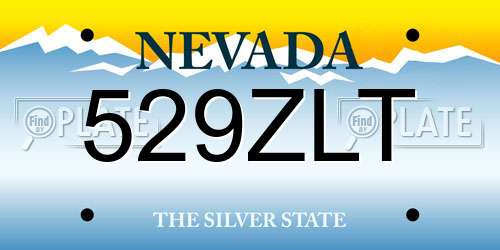 529ZLT Nevada License Plate