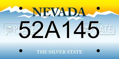52A145 Nevada License Plate