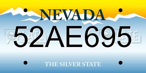 52AE695 Nevada License Plate