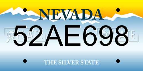 52AE698 Nevada License Plate