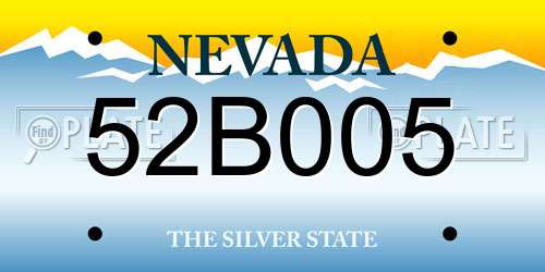52B005 Nevada License Plate