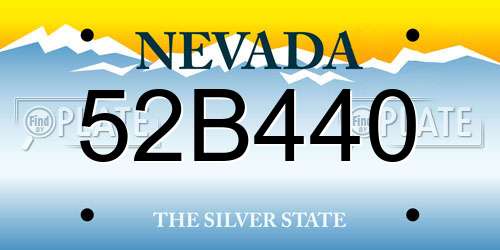 52B440 Nevada License Plate