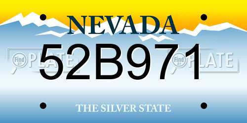 52B971 Nevada License Plate