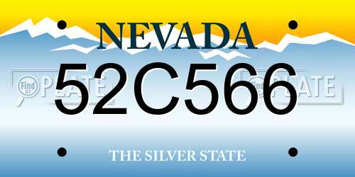 52C566 Nevada License Plate