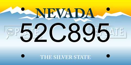 52C895 Nevada License Plate
