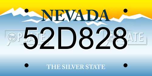 52D828 Nevada License Plate