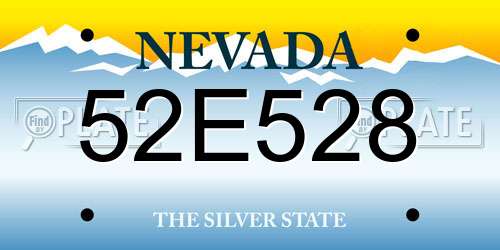 52E528 Nevada License Plate
