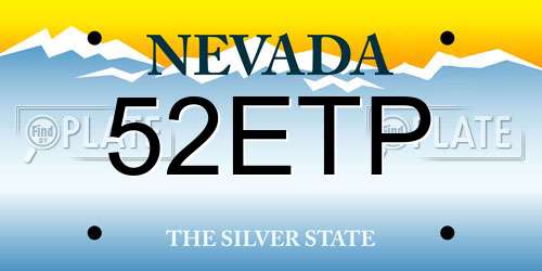 52ETP Nevada License Plate