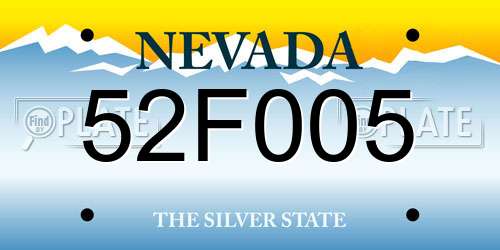 52F005 Nevada License Plate