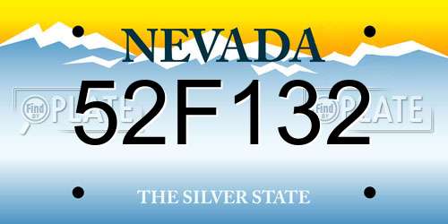 52F132 Nevada License Plate