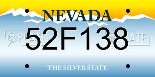 52F138 Nevada License Plate