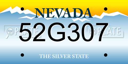 52G307 Nevada License Plate