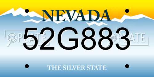 52G883 Nevada License Plate