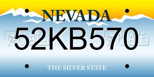 52KB570 Nevada License Plate