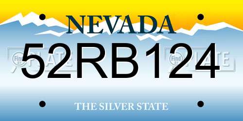 52RB124 Nevada License Plate