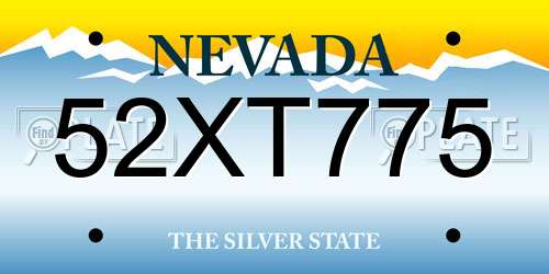52XT775 Nevada License Plate