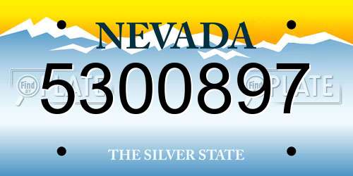 5300897 Nevada License Plate