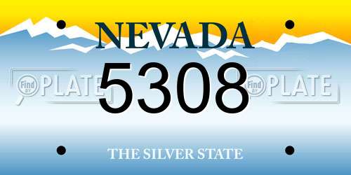 5308 Nevada License Plate