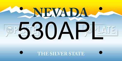 530APL Nevada License Plate