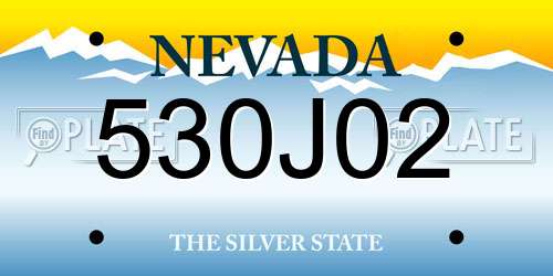 530J02 Nevada License Plate
