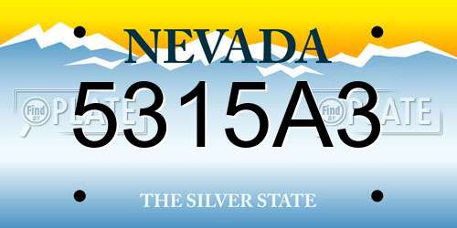 5315A3 Nevada License Plate