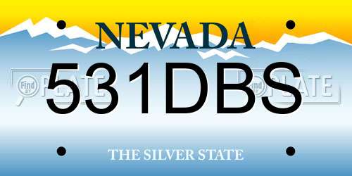 531DBS Nevada License Plate