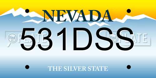 531DSS Nevada License Plate