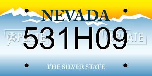 531H09 Nevada License Plate