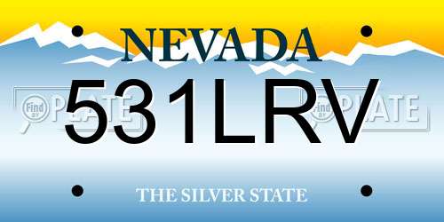 531LRV Nevada License Plate